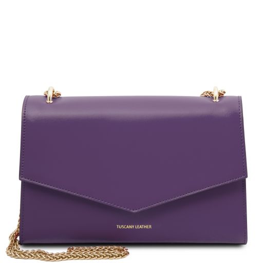 Fortuna Leather clutch with chain strap Фиолетовый TL141944
