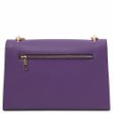 Fortuna Leather Clutch With Chain Strap Purple TL141944