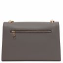 Fortuna Leather Clutch With Chain Strap Grey TL141944