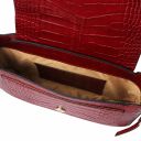 Noemi Croc Print Leather Clutch Handbag Красный TL142065