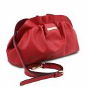 TL Bag Soft Leather Clutch With Chain Strap Lipstick Red TL142184