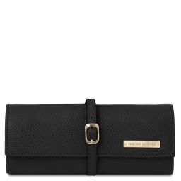 Trousse à Bijoux en Cuir Souple Noir TL142193