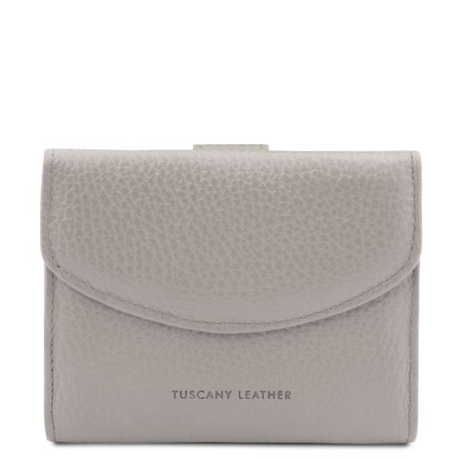 Calliope Exclusive 3 Fold Leather Wallet for Women With Coin Pocket Light grey TL142058