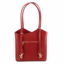 Patty Saffiano Leather Convertible Backpack Shoulderbag Red TL141455