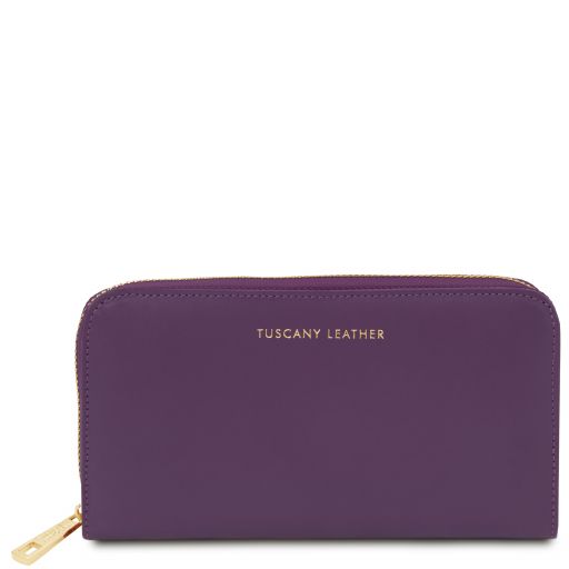 Venere Exclusive zip Around Leather Wallet Фиолетовый TL142085