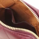 TL Bag Mini Schultertasche aus Weichem Leder im Steppdesign Bordeaux TL142169