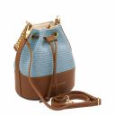 TL Bag Straw Effect Bucket bag Light Blue TL142207