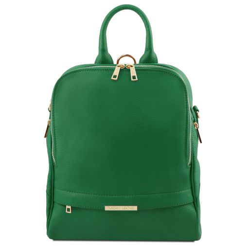 TL Bag Lederrucksack Für Damen aus Weichem Leder Grün TL141376