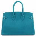 TL Bag Handtasche aus Leder mit Goldfarbenen Beschläge Turquoise TL141529