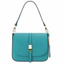 Nausica Bolso en Piel Turquesa TL141598