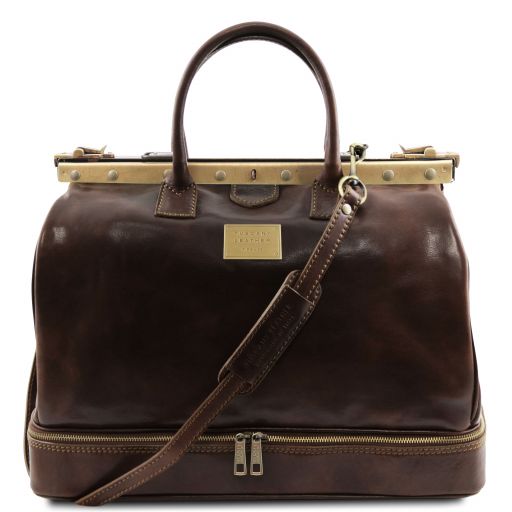 Barcellona Кожаная сумка Gladstone с двойным дном Темно-коричневый TL141185