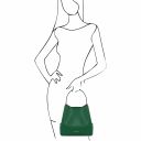 Arianna Borsa Secchiello da Donna in Pelle Saffiano con Pochette Interna Verde TL141613