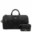 Colombo Borsone da Viaggio in Pelle e Beauty Case in Pelle Nero TL142235