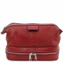 Colombo Leather Travel Duffle bag and Leather Toilet bag Red TL142235