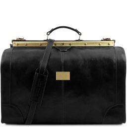 Madrid Gladstone Leather Bag - Large Size Black TL1022