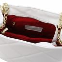 TL Bag Beuteltasche aus Weichem Leder im Steppdesign Weiß TL142220