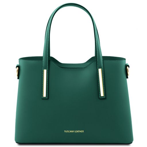 Olimpia Leather Tote - Small Size Forest Green TL141521