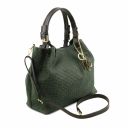 TL KeyLuck Tasche aus Geprägtem Leder Tannengrün TL141573