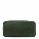 TL KeyLuck Кожаная сумка-шоппер с плетеным теснением Forest Green TL141573