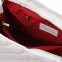 TL Bag Beuteltasche aus Weichem Leder im Steppdesign Weiß TL142237