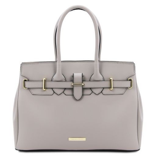 TL Bag Leather Handbag Light grey TL142174