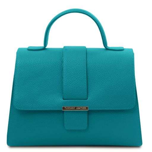 TL Bag Leather Handbag Turquoise TL142156
