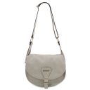 TL Bag Soft Leather Shoulder bag Light grey TL142202