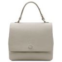 Silene Leather Convertible Handbag Light grey TL142152