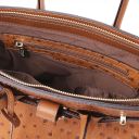 TL Bag Handtasche aus Leder mit Strauß-Prägung Cognac TL142120