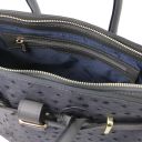 TL Bag Handtasche aus Leder mit Strauß-Prägung Grau TL142120