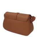 TL Bag Schultertasche aus Leder Cognac TL142209