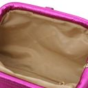 Lara Clutch aus Weichem Metallic-Leder mit Schulterkette Fucsia TL142247