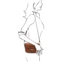 TL Bag Schultertasche aus Leder Cognac TL142249