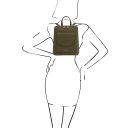 TL Bag Petite sac à dos en Cuir Pour Femme Vert Forêt TL142092
