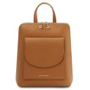 TL Bag Small Leather Backpack for Women Cognac TL142092