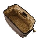 Smarty Leather Toiletry bag - Large Size Dark Brown TL141219