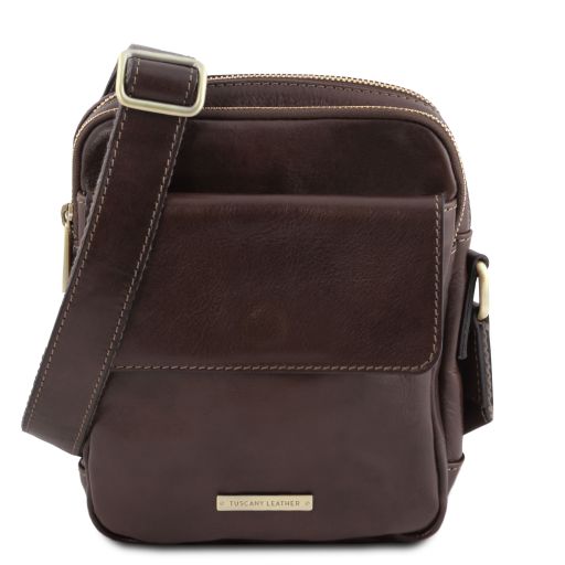 Larry Leather Crossbody Bag Dark Brown TL141915