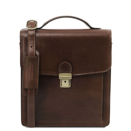 David Кожаная сумка через плечо - Малый размер Темно-коричневый TL141425