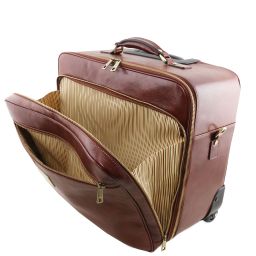 Varsavia Leather Pilot Case With two Wheels Natural TL141888