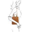 TL Bag Mochila Pequeño en Piel Para Mujer Cognac TL142092