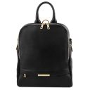 Ponza Soft Leather Backpack for Women and Soft Leather Wallet for Women Black TL142158
