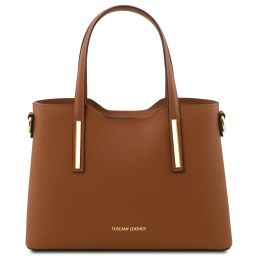 Olimpia Leather Tote - Small Size Cognac TL141521