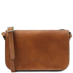 Carmen Leather Shoulder bag With Flap Natural TL141713