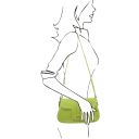 TL Bag Schultertasche aus Leder Grün TL142209