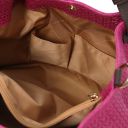 TL KeyLuck Woven Printed Leather Shopping bag Fuchsia TL141573