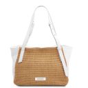 TL Bag Soft Leather Straw Effect Shopping bag Белый TL142279