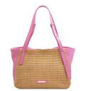 TL Bag Bolso Shopping en Piel Suave Efecto Paja Pink TL142279