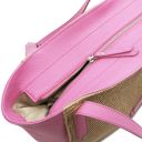 TL Bag Soft Leather Straw Effect Shopping bag Pink TL142279