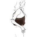 Sabrina Женская кожаная сумка-хобо Темно-коричневый TL141479