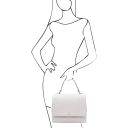 Silene Leather Convertible Backpack Handbag White TL142152